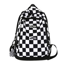 Male Women Plaid Backpack Fashion Lady Laptop School Bag New Girl Boy Backpack T - £30.86 GBP