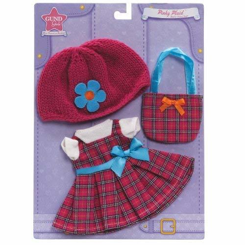 Gund Pinky Plaid Back To School Outfits Fits Gund Girls 17" Dolls - £3.85 GBP