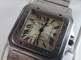 Vintage Unisex Stainless Auto Cartier Santos Galbe Watch 2319  E27 - £3,158.17 GBP