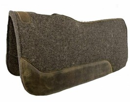 Western Horse Contoured Saddle Pad 1&quot; X 31&quot; X 32&quot; Genuine Mohair Wool + ... - £77.61 GBP