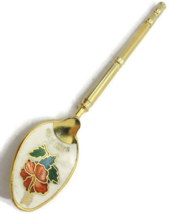Vintage Hong Kong Spoon Souvenir Collector Brass Plated Enamel - £19.60 GBP