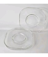 VTG Italy Joe Colombo Clear Glass Square 8&quot; Dessert Salad Plates~Set of ... - $36.58