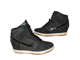 Nike DUNK SKY HI Essential Hidden Wedge Heel Sneaker Womens 10 Black 644... - £51.41 GBP