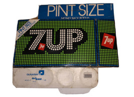 Vintage 7up Pint Bottle Carry Carton 6 Pack 7 Up The Uncola Neon (Needs Cleaned) - £14.66 GBP
