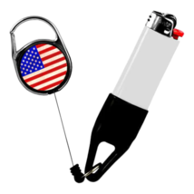 Lighter Leash Retractable Lighter Holder - American Flag- Standard Size(1) - £3.98 GBP