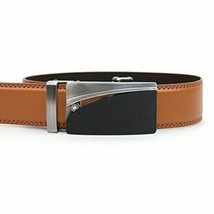 Men&#39;s Genuine Leather Belt W/ Removable Ratchet Sliding Belt Buckle - Br... - £9.93 GBP