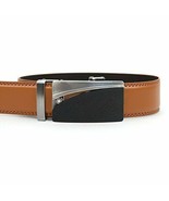 Men&#39;s Genuine Leather Belt W/ Removable Ratchet Sliding Belt Buckle - Br... - £9.93 GBP