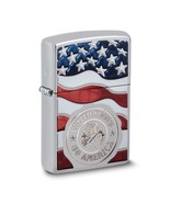 Zippo United States of America with Flag Chrome Lighter - £33.19 GBP