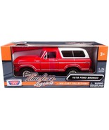 1978 Ford Bronco Custom Red and White &quot;Timeless Legends&quot; Series 1/24 Die... - £30.91 GBP