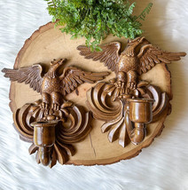 Vintage Sexton American Eagle Wall Hanging Taper Candle Holders Metal Sc... - £19.08 GBP