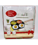 4 Holes Crepe Egg Pan with Heat Proof Handle, Aluminum  - NEW in Box - £15.75 GBP