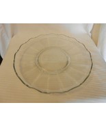 Large Clear Glass Round 14&quot; Platter Beta Sigma Omnicron Logo, Scalloped ... - £78.89 GBP