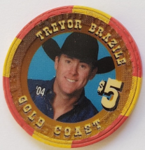 Las Vegas Rodeo Legend Trevor Brazile &#39;04 Gold Coast $5 Casino Poker Chip - $19.95