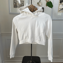 Alphalete Cropped White Hoodie Sweatshirt Logo s - $456.17 MXN