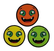 Emoji Embroidered Applique Sew/Iron On Patch 2.5&quot; Funny Laugh Hook &amp; Loop 2 - £5.19 GBP+