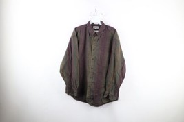 Vtg 90s Aeropostale Mens Medium Faded Rainbow Striped Flannel Button Down Shirt - £39.52 GBP