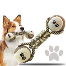 Cotton Rope Tennis Dumbbell Dog Toy - £8.18 GBP