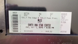 MUSE - SANTA ANA STAR CENTER 10/01/2010 UNUSED WHOLE CONCERT TICKET - £12.06 GBP