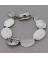 Retired Silpada Sterling White Jade Howlite Glass Chunky Beaded Bracelet... - £31.41 GBP