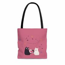 Cats In Love Valentine&#39;s Day Fruit Dove AOP Tote Bag - £20.98 GBP+
