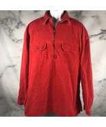 Vintage Marlboro Mens Red Ribbed Corduroy Quarter Zip Shirt Jacket Sz XL... - $18.46