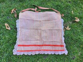Hand woven wool apron, antique apron part of women's ethnic costume from... - $25.00