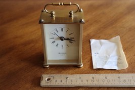 Benchmark Quartz Desk Clock Brass Carriage W. Germany Merril Lynch Logo ... - $40.00