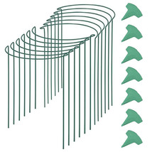 12 Packs 15.7 Inches Half Round Garden Plant Support Ring with 15 Pcs Plant - £40.06 GBP