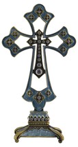 Decorative Blue  Jeweled Standing Cross Rhinestones 6&quot;X 5&quot; - $19.95