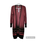 New With Tags Joseph A Burgundy, Black, Red Long Open Front Cardigan Swe... - £31.61 GBP