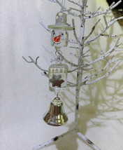 Clear Acrylic Glass Ice Cube 6” Snowman Christmas Bell Ornament Top Hat Decorate - £11.89 GBP