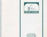 Sitar Indian Cuisine Menus Nashville &amp; Knoxville Tennessee 1990&#39;s - $21.78