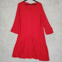 Soft Surroundings Dress Womens Medium Red Mirabella Long Sleeve Gauzy - £23.84 GBP