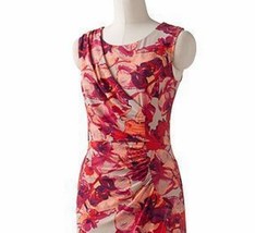 Dana Buchman Misses Floral Ruched Tropical Beat Shift Dress - £31.33 GBP