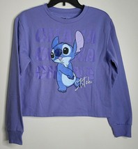 Disney STITCH Ohana Purple Sweater Shirt Top Pullover Crew Neck Embroide... - £23.15 GBP