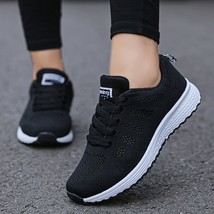 Women Casual Shoes Breathable Walking Mesh Shoes Black 42 - £20.04 GBP