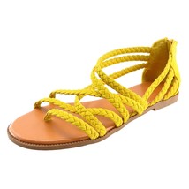 Me Too Size 6.5 M Yellow Strappy Synthetic Women Sandal Shoes - £15.78 GBP