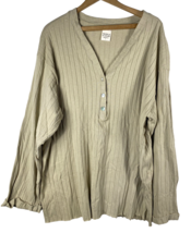 People of Leisure Knit Top Loose Flowy Lagenlook Beige Tan Shirt Organic... - $83.93