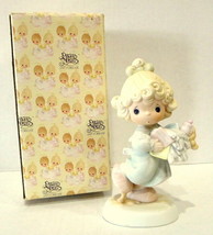 Precious Moments Lord Help Me Stick To My Job little girl in box 1989 Vi... - $15.75