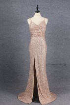 Dark Blue Long Satin Prom Dress Floor Length Women Evening Dress - $69.00