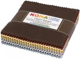 Robert Kaufman Kona Cotton Solids Neutrals 5 Inch Precut Squares 85pcs - £26.33 GBP