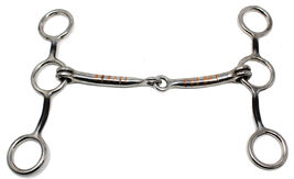 5.5" Mouth Smooth Snaffle Gag Bit w/ Copper Inlay 35624C - $19.79
