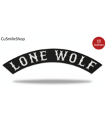 Lone Wolf Top Rocker Embroidered Iron on Biker Jacket Back 10" Motorcycl... - $27.80