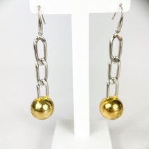 Argento Vivo Sterling Silver Gold Ball Chain Drop Dangle Hook Earrings - $24.74