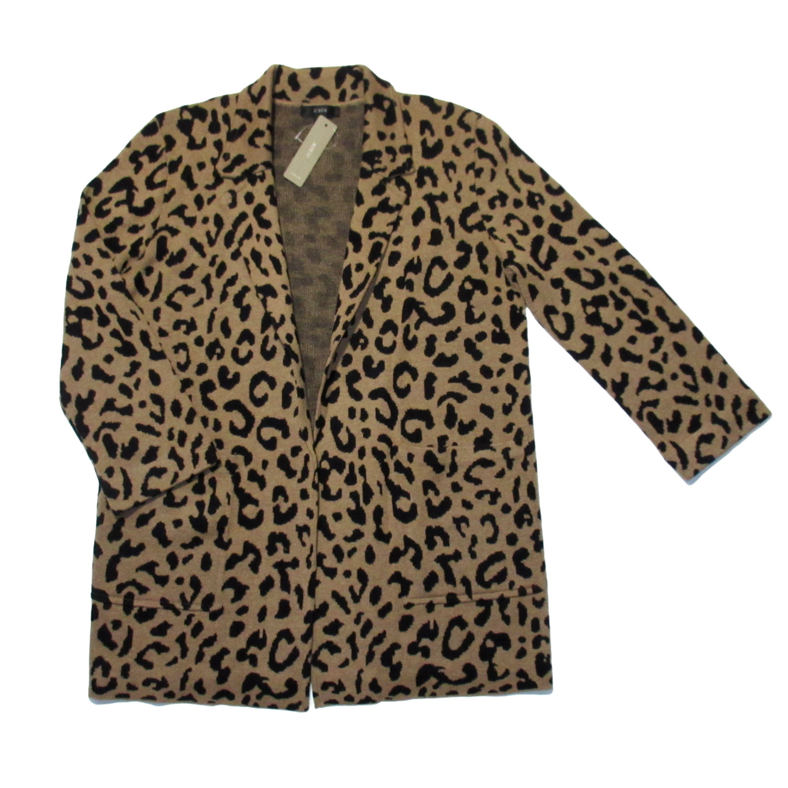 Primary image for NWT J.Crew Sophie in Heather Acorn Leopard Open-Front Sweater Blazer XS $138
