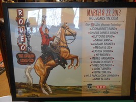 Great Collectible AUSTIN RODEO Framed Poster Print-March 8-23, 2013 - £35.76 GBP