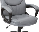 Office Star Charcoal Grey Padded Faux Leather Managers Chair With Padded - £200.83 GBP