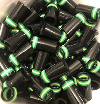 12 Ultra-Premium Quality Iron Ferrules Black with Green &amp; Yellow Rings 1” - $37.99