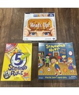 Heads Up!, 5 Second Rule Jr., &amp; Scavenger Hunt Board Party Game Lot All ... - €17,20 EUR