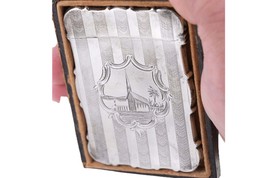 c1850&#39;s Hand Engraved Sterling calling card case in wood box - £174.55 GBP